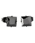 2 Pairs of 316L Surgical-Steel Black & Silver Square CZ Men Women Stud Earrings